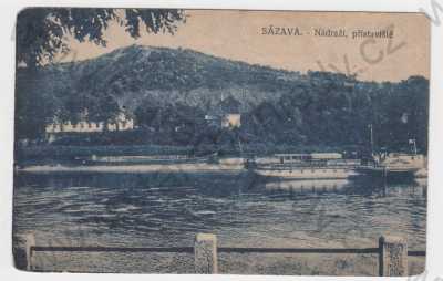  - Sázava (Benešov), nádraží, přístaviště, parník
