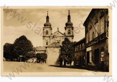  - Bohosudov, Teplice, pohled ulicí, kostel, tónovaná, ORBIS