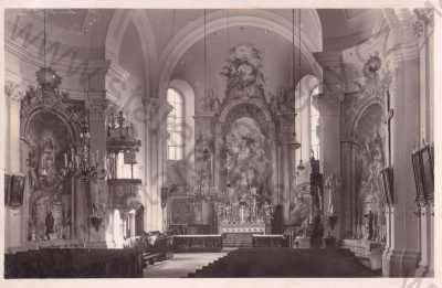  - Dačice, Jindřichův Hradec, kostel, interiér Winterhalterovy fresky, Grafo Čuda Holice