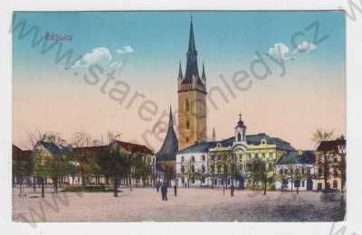  - Čáslav (Kutná Hora), kolorovaná, náměstí, kostel, radnice