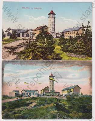  - 2x Klínovec (Keilberg) - Karlovy Vary, rozhledna, kolorovaná