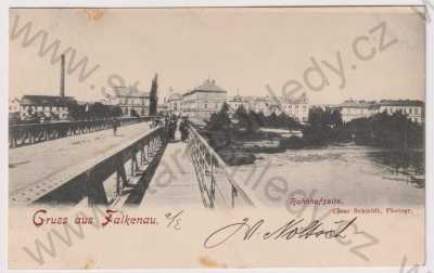  - Sokolov (Falkenau), most, řeka, část města, DA