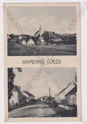  - Kamenný Újezd (České Budějovice), více záběrů, celkový pohled, pohled ulicí, část města