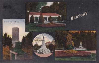  - Klatovy, kolonáda, pomník, park, bašta střelnice opevnění, barevná