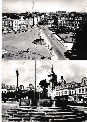  - 2x Havlíčkův Brod, Deutschbrod, Německý Brod, náměstí, kašna