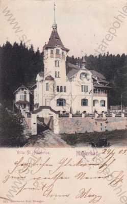  - Mariánské lázně, Cheb Eger, vila Hubertus, kolorovaná, DA