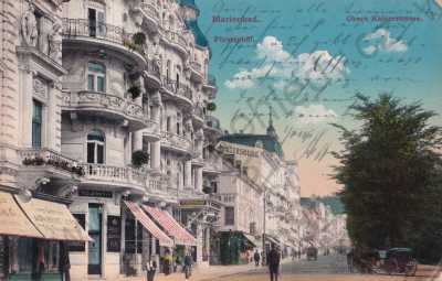  - Mariánské lázně, Cheb Eger, , barevná, obchody, hotel