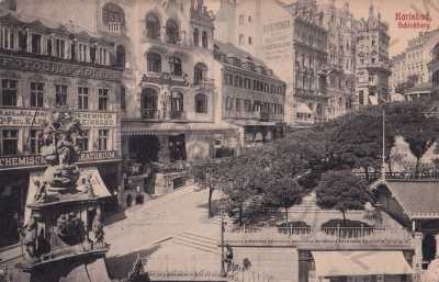  - Karlovy Vary, Karlsbad, náměstí, obchody