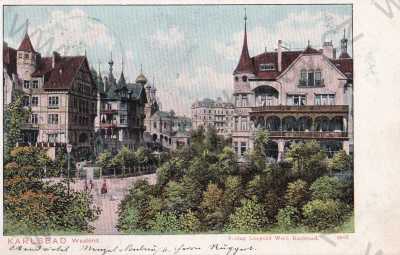  - Karlovy Vary, Karlsbad, Westend, vilová čtvrť, barevná
