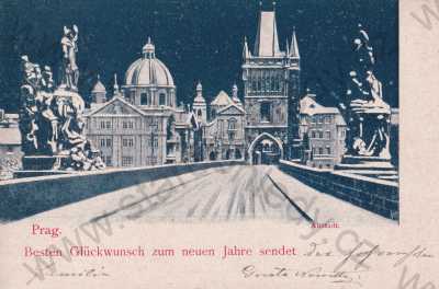  - Praha 1, Karlův most, zima, DA