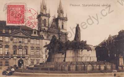  - Praha 1, Staré Město, Staroměstské náměstí, kostel, pomník