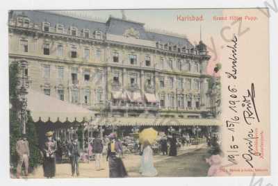  - Karlovy Lázně (Karlsbad), Grand hotel Pupp, kolorovaná