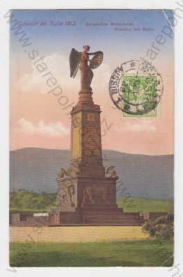  - Chlumec (Ústí nad Labem), pomník, bitva- Napoleon r. 1813, kolorovaná