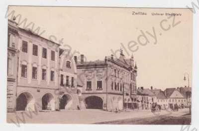  - Svitavy (Zwittau), náměstí, podloubí, kůň