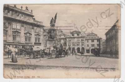  - Malostranské náměstí (Praha 1), Malá Strana, pomník maršála Radeckého, kůň, lidé