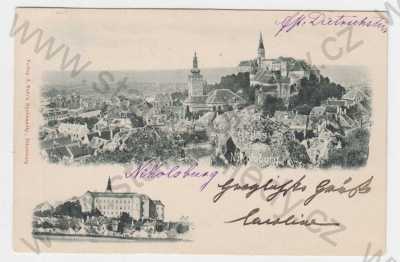  - Mikulov (Nikolsburg), Břeclav, více záběrů, celkový pohled, zámek, DA