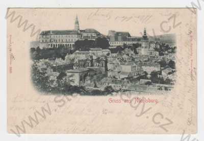  - Mikulov (Nikolsburg), Břeclav, celkový pohled, zámek, kostel, DA