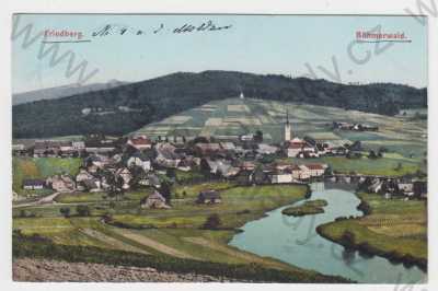  - Frymburk (Friedberg), Český Krumlov, kolorovaná, celkový pohled, Šumava, foto J.Seidel