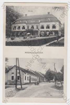  - Hajany (Brno-venkov), více záběrů, zámek, náves