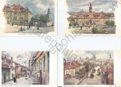  - 4x Praha, Zlatá ulička, Karlův most, Loreta, Faustův dům