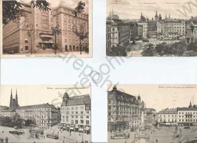  - 4x Brno, restaurace, tramvaj, náměstí