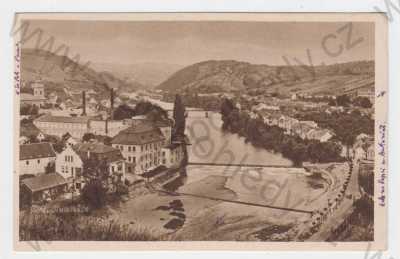  - Dolní Kounice (Brno-venkov), celkový pohled, pohled na město z výšky, řeka, most