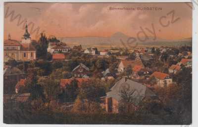  - Sloup v Čechách (Bürgstein) - Česká Lípa, celkový pohled, kolorovaná