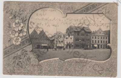 - Česká Kamenice (Kamnitz) - Děčín, náměstí, koláž, DA