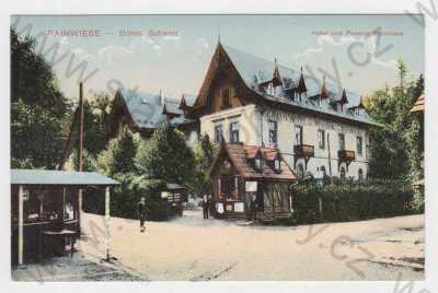 - Mezní Louka (Rainwiese), Děčín, rekreační osada, část obce Hřensko, České Švýcarsko, hotel, kolorovaná