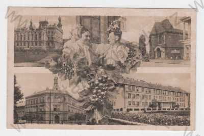  - Hodonín, koláž, muž, žena, kroj, škola, radnice, automobil, bicykl, foto J.Švec