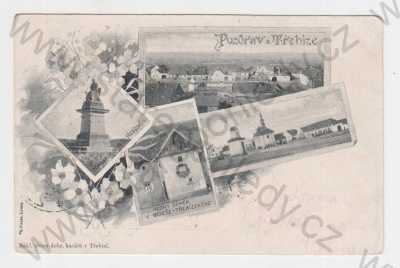  - Třebíz (Kladno), koláž, celkový pohled, náves, kostel, pomník, rodný domek V. Beneše-Třebízského- spisovatel a katolický vlastenecký kněz-buditel, DA