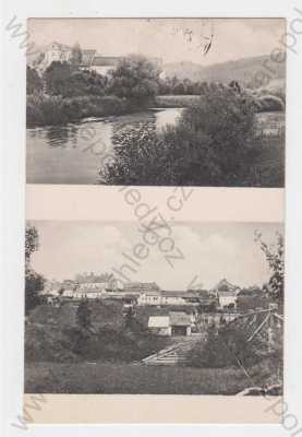  - Zlatá Koruna (Český Krumlov), klášter, řeka, částečný záběr obce