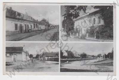  - Stratov (Nymburk), koláž, obchod, , pohled ulicí, , částečný záběr obce, škola