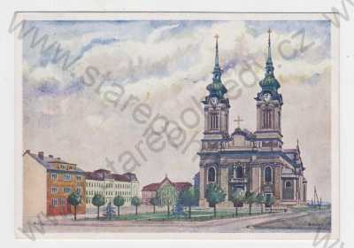  - Mariánské Hory- městská část města Ostrava, kolorovaná, kostel