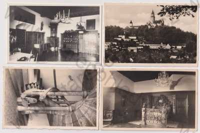  - 4x Bouzov (Olomouc), hrad, interiér, pohled na město, 1x Foto švec, 3x Grafo Čuda Holice