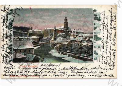  - Český Krumlov, částečný záběr města, v zimě, DA