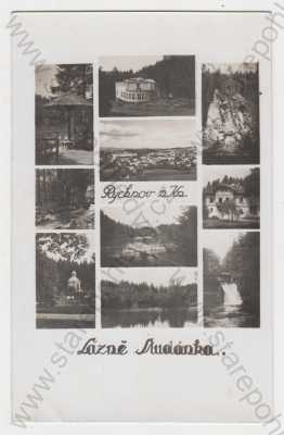  - Studánka (Rychnov nad Kněžnou), koláž, lázně, Včelné-lesopark, skála, celkový pohled, splav, hotel, restaurace, jezero