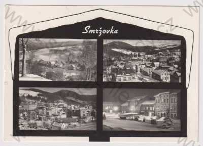  - Smržovka (Jablonec nad Nisou), více záběrů, část města, náměstí, sníh, zimní, velký formát Orbis