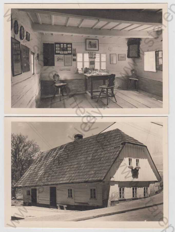  - 5x Hronov (Náchod), část města, Jiráskovo divadlo, celkový pohled, rodná světnička mistra Aloise Jiráska, rodný domek mistra Aloise Jiráska, velký formát