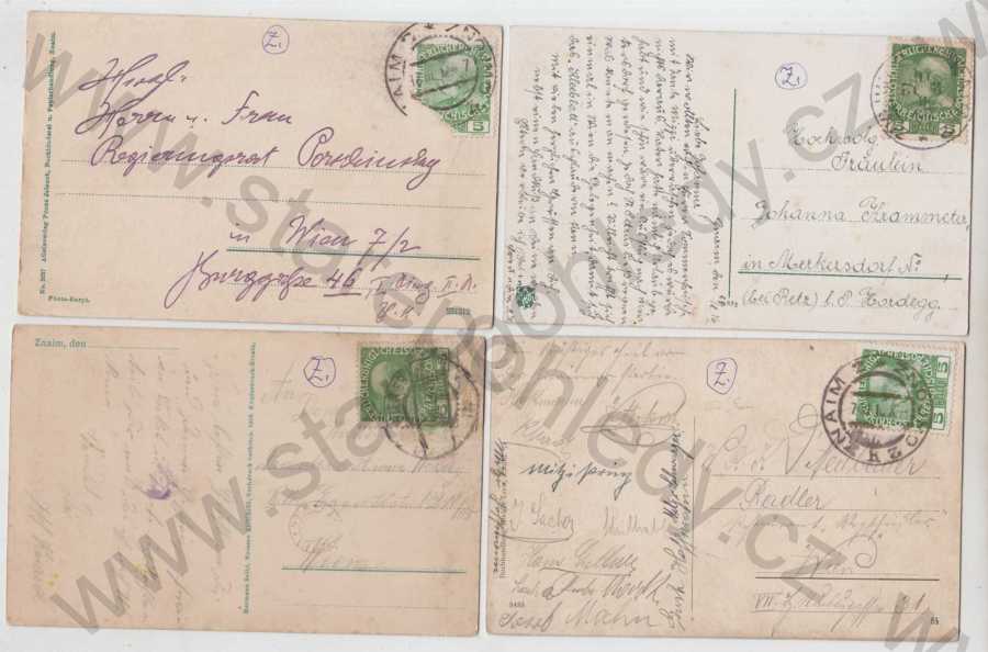  - 10x Znojmo (Znaim), partie, Rabesntein, škola, kostel, část města, hrad, celkový pohled, klášter