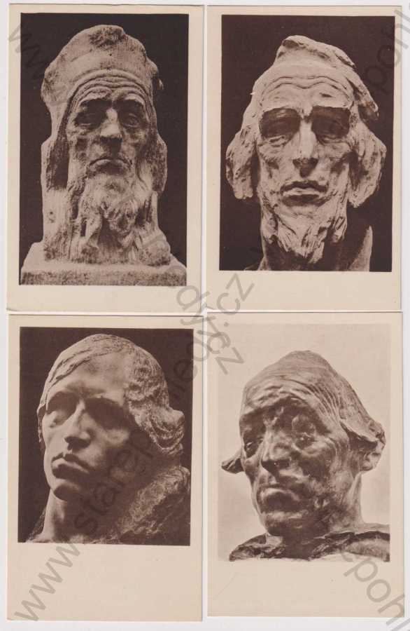  - 10x Lad. Šaloun, portréty a studie hlav - Jaroslav Vrchlický, Ant. Dvořák, Svatopluk Čech, Mistr Jan Hus, Resignace, Kontemplace, Koncentrace, Písmák